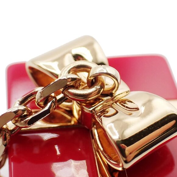 LOUIS VUITTON Logo Bijoux Sac Surprise Bag Charm Red Gold - Picture 8 of 14